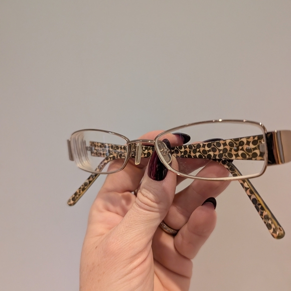 Coach Leopard Pattern Glasses with Gold Accents - Picture 3 of 14